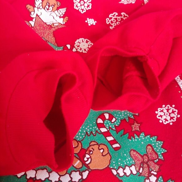 Vintage Christmas Nightgown OSFM S-XL Red Christmas Bears Cat Glitter Retro - Picture 5 of 10